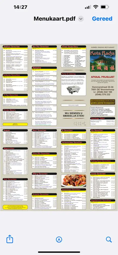 Menu_Chinees-Indisch Restaurant Kota Radja_Vroomshoop_image_3