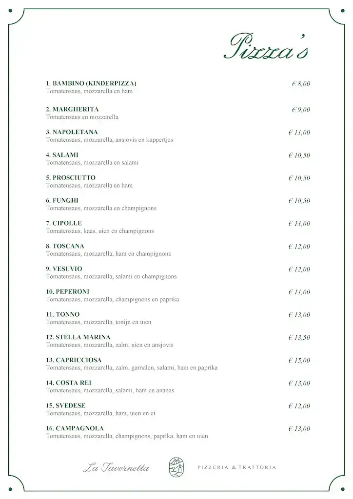 Menu_La Tavernetta - Pizzeria & Trattoria_Oldenzaal_image_1