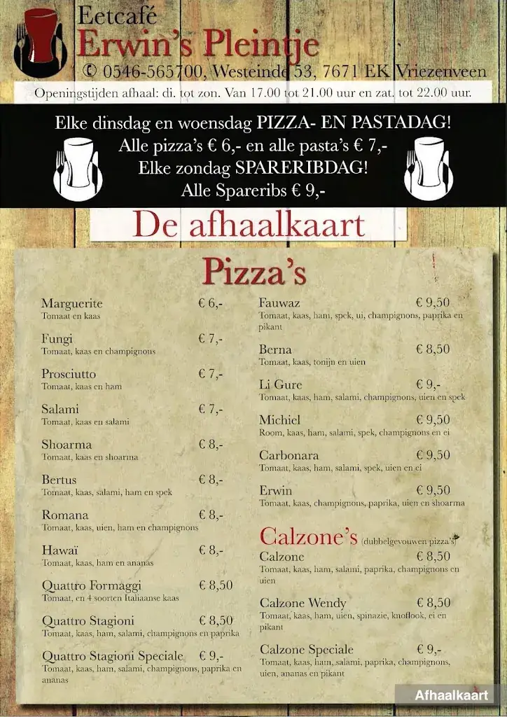 Menu_Erwin's Pleintje_Vriezenveen_image_1
