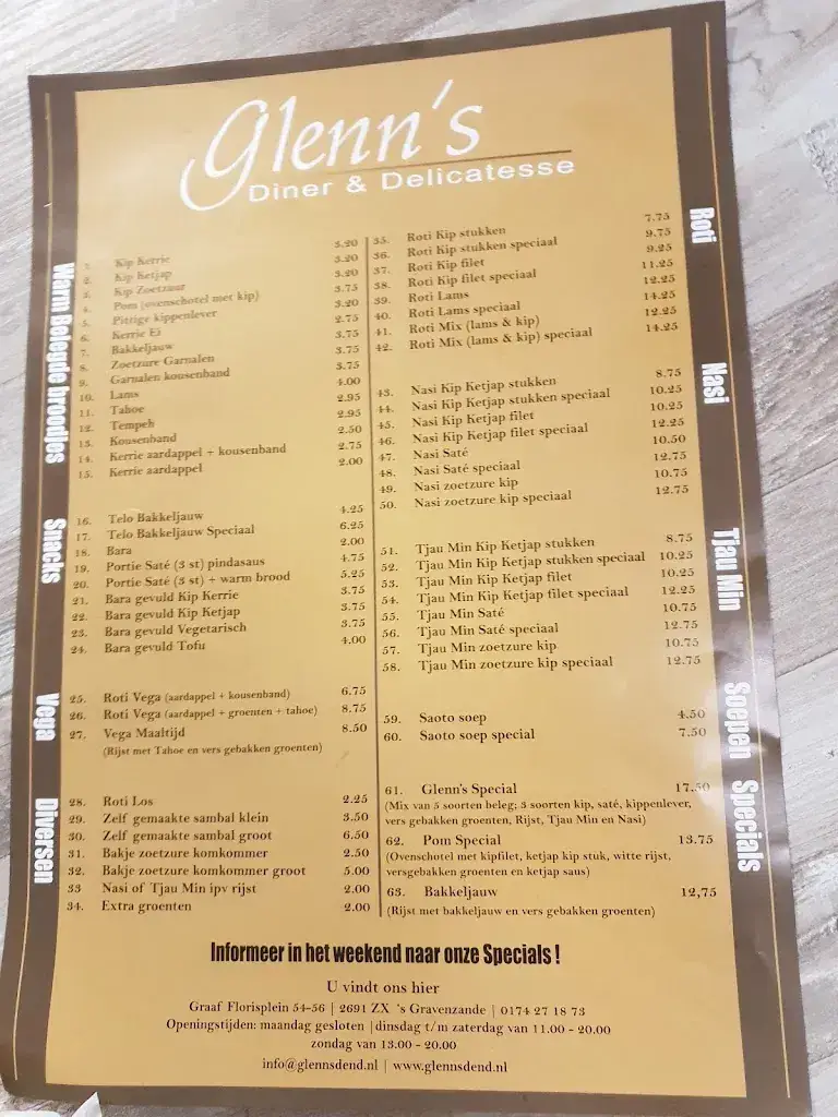 Menu_Glenn's Diner & Delicatesse_'s-Gravenzande_image_1