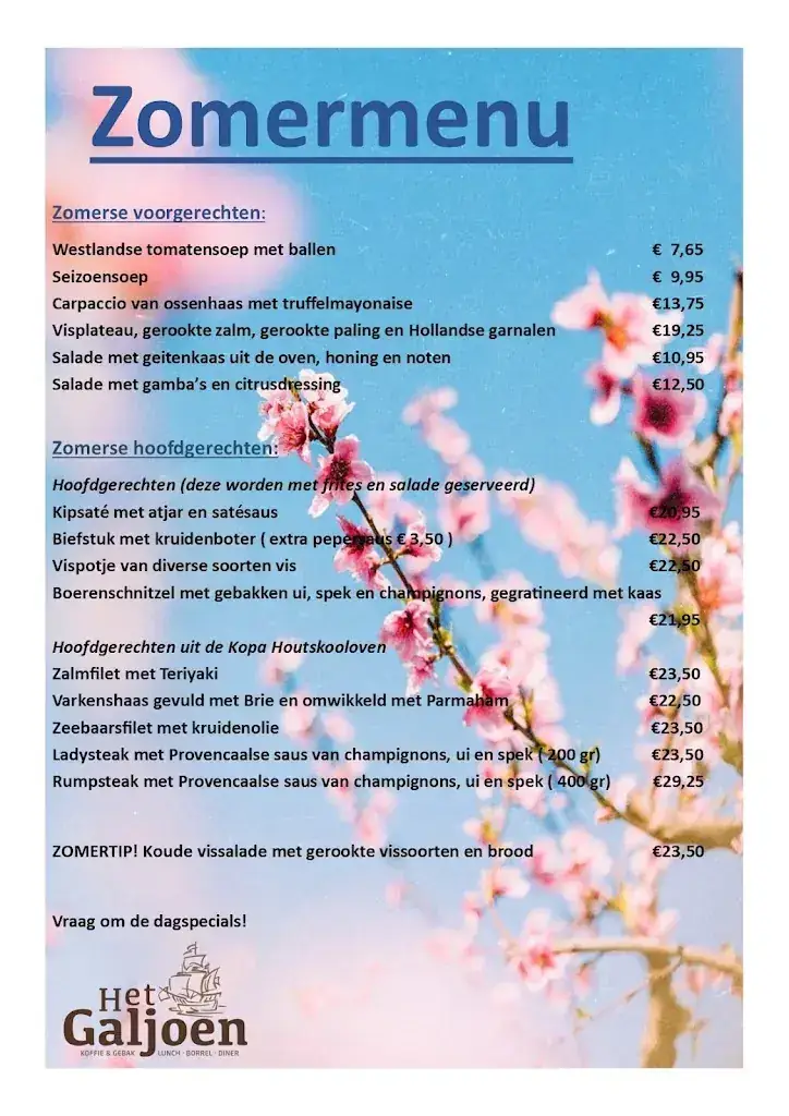 Menu_Lunch, bar en restaurant Het Galjoen_'s-Gravenzande_image_1