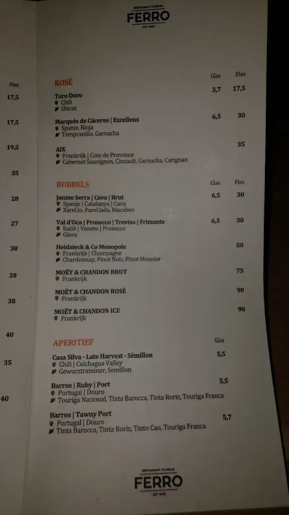 Menu_Restaurant Wijnbar FERRO_Rodenrijs_image_2
