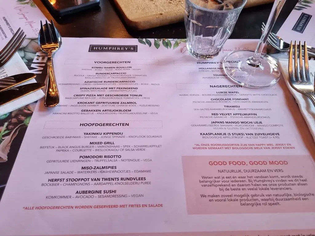 Menu_Humphrey's Restaurant Zwolle_Zwolle_image_4