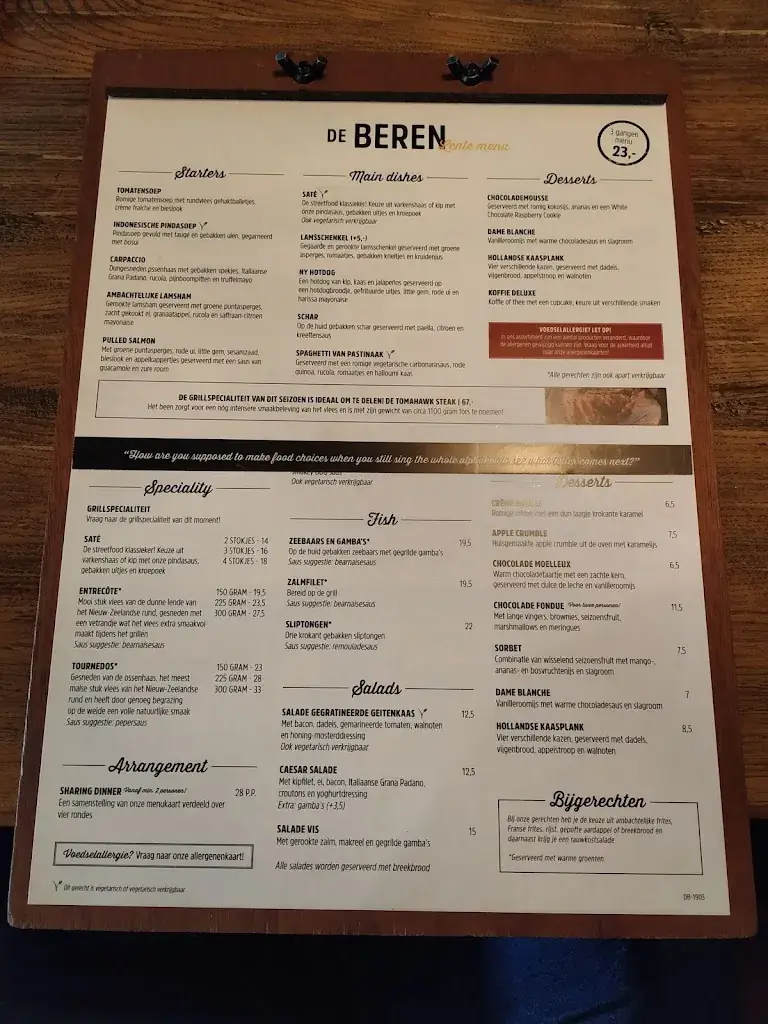 Menu_Restaurant De Beren Barendrecht_Barendrecht_image_4