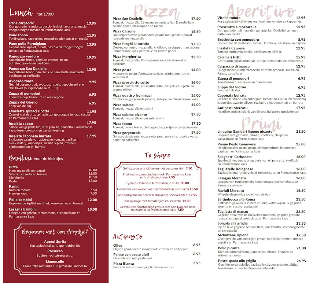 Menu_Restaurant Mercatu - osteria, koffie & bar, vergaderingen - Reeuwijk_Reeuwijk_image_1