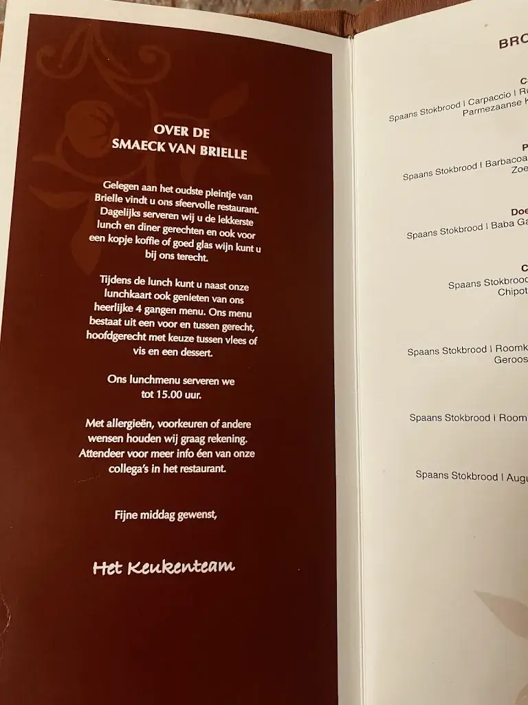 Menü_De Smaeck van Brielle_Brielle_Bild_1