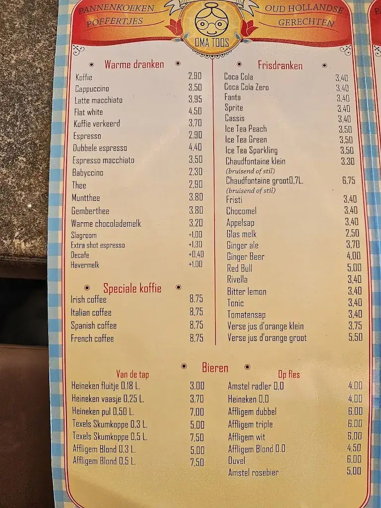 Menu_Oma Toos Scheveningen, Pannenkoekenhuis Scheveningen_Haag_image_1