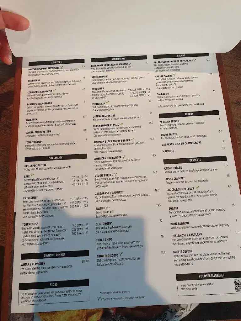 Menu_Restaurant De Beren Rotterdam-Zuid_Rotterdam_immagine_1