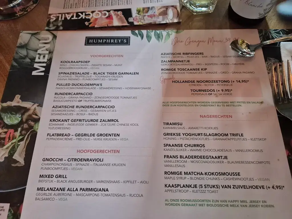 Menu_Humphrey’s Restaurant Rotterdam_Rotterdam_image_3