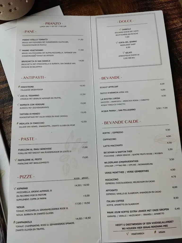 Menu_Trattoria Sophia_Rotterdam_immagine_1