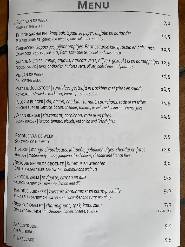 Menu_Stadsbrouwerij De Pelgrim_Rotterdam_imagen_3