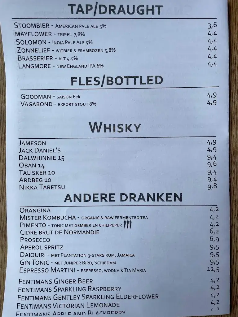 Menu_Stadsbrouwerij De Pelgrim_Rotterdam_imagen_4