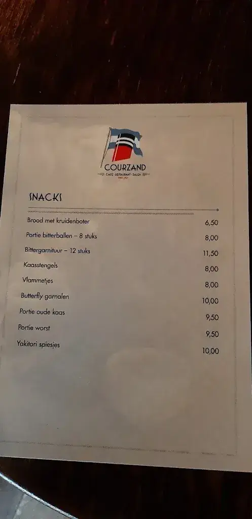 Menu_Café Restaurant Courzand_Rotterdam_image_1