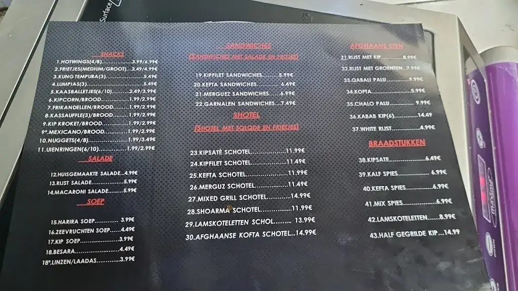 Menu_Zafaran Salsa_Rotterdam_image_1