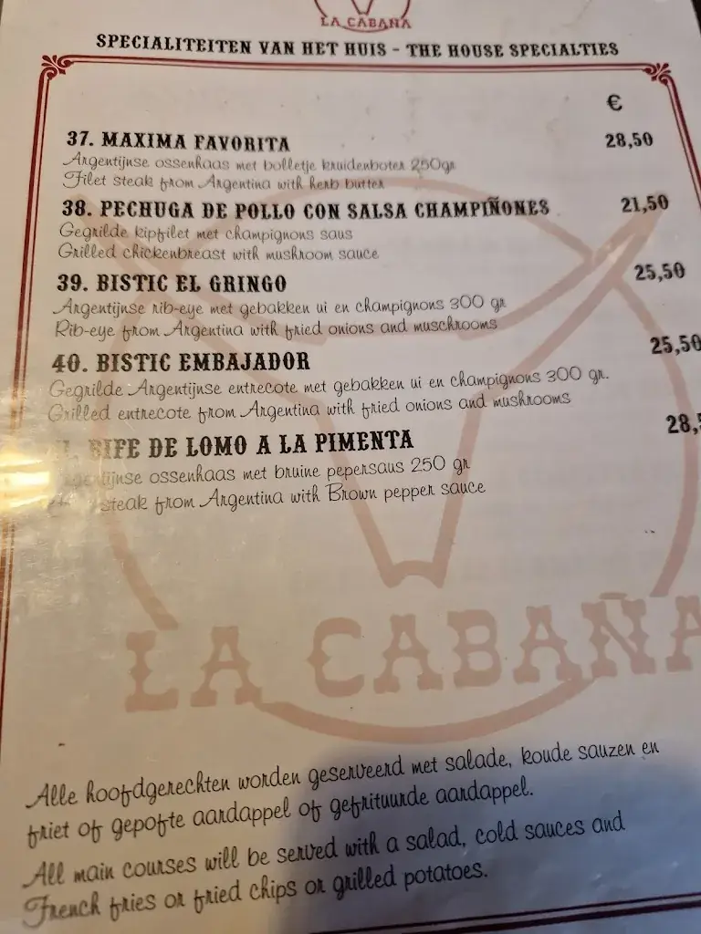 Menu_La Cabaña_Hellevoetsluis_immagine_2