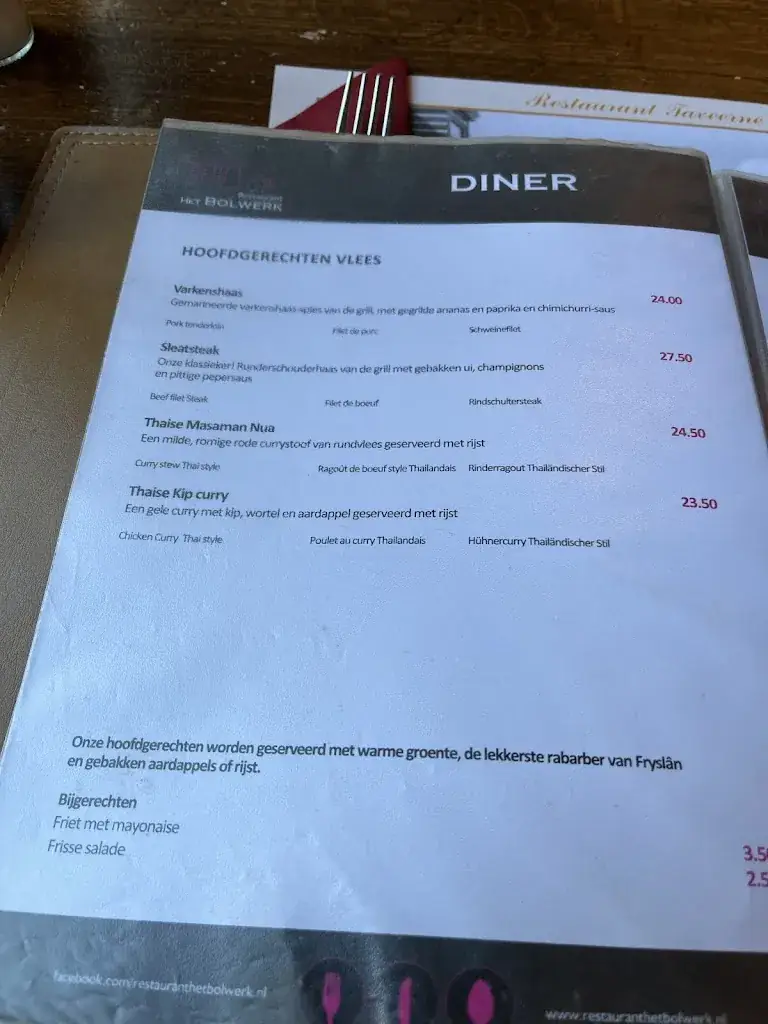 Menu_'t Bolwerk Restaurant Tavern_Sloten_image_2
