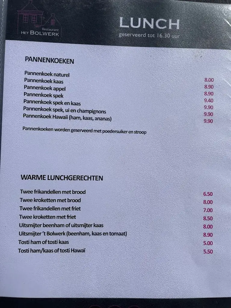 Menu_'t Bolwerk Restaurant Tavern_Sloten_image_3