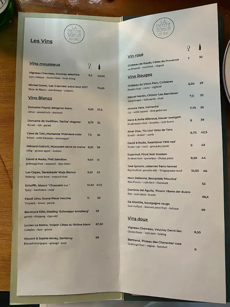 Menu_La Petite Soeur_Rotterdam_immagine_1