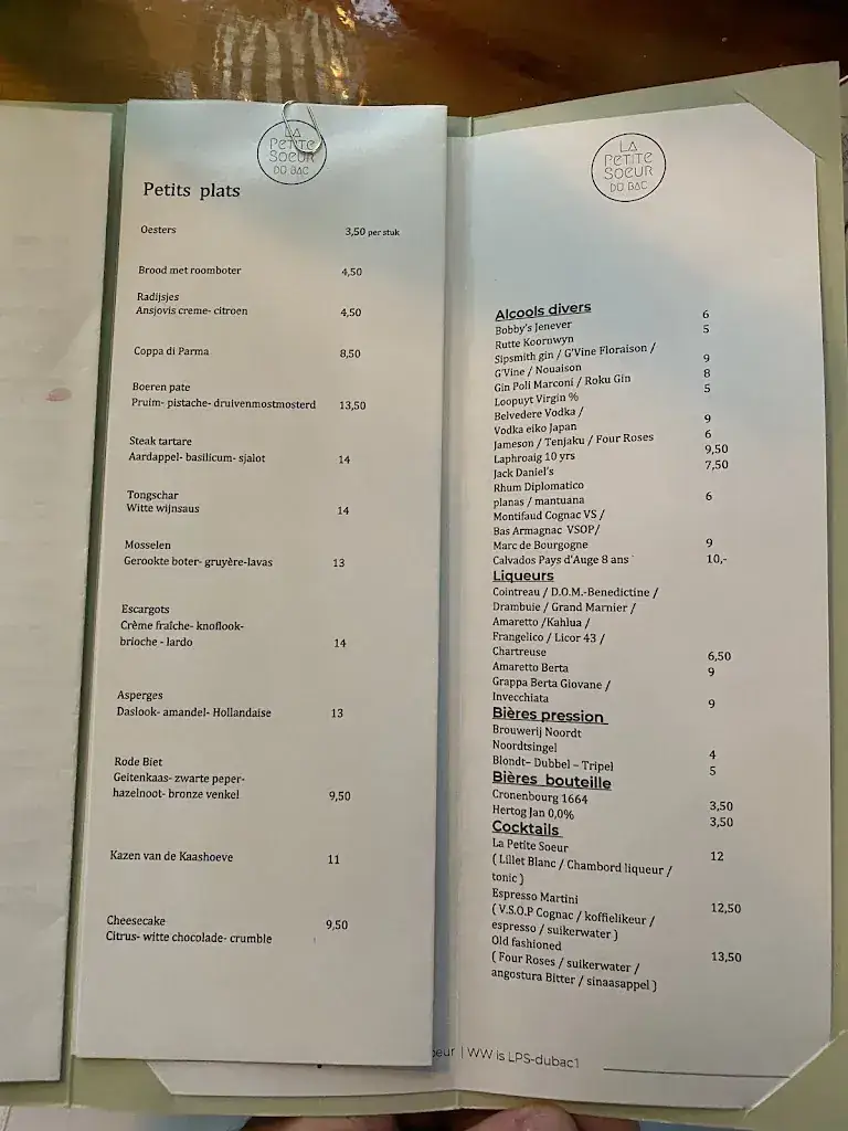 Menu_La Petite Soeur_Rotterdam_immagine_2