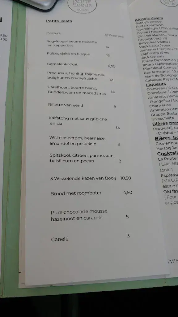 Menu_La Petite Soeur_Rotterdam_immagine_4