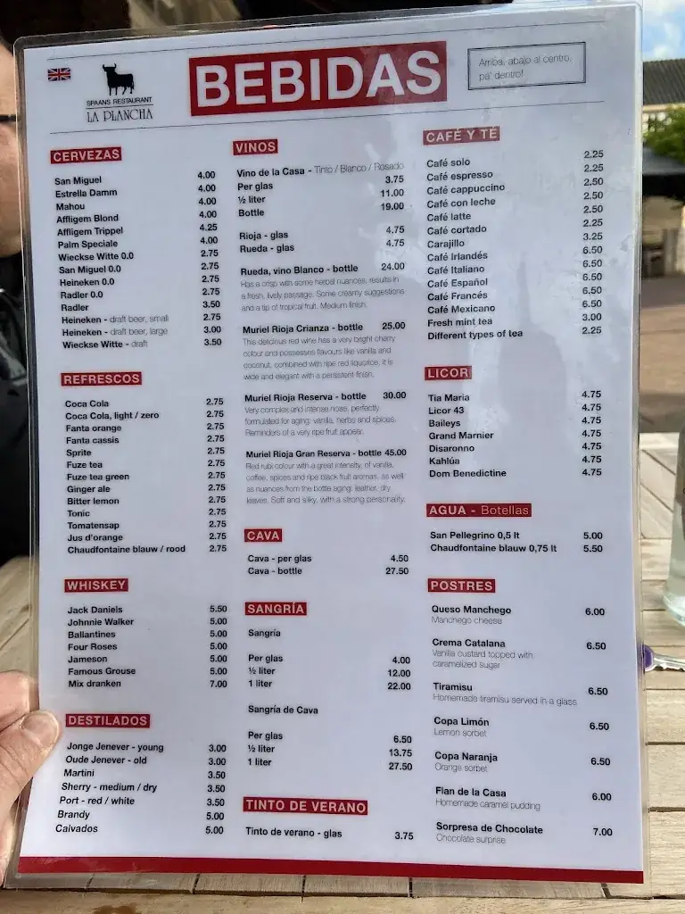 Menu_La Plancha Spanish restaurant_Leiden_image_1