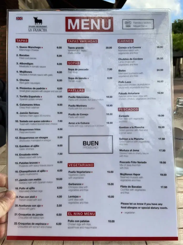 Menu_La Plancha Spanish restaurant_Leiden_image_3