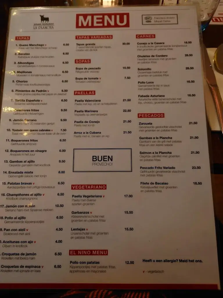 Menu_La Plancha Spanish restaurant_Leiden_image_4