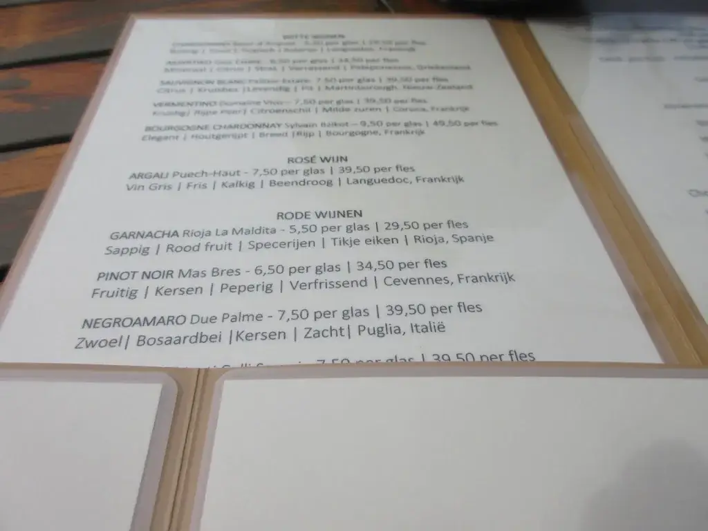 Menu_Restaurant Wielinga_Leiden_immagine_2