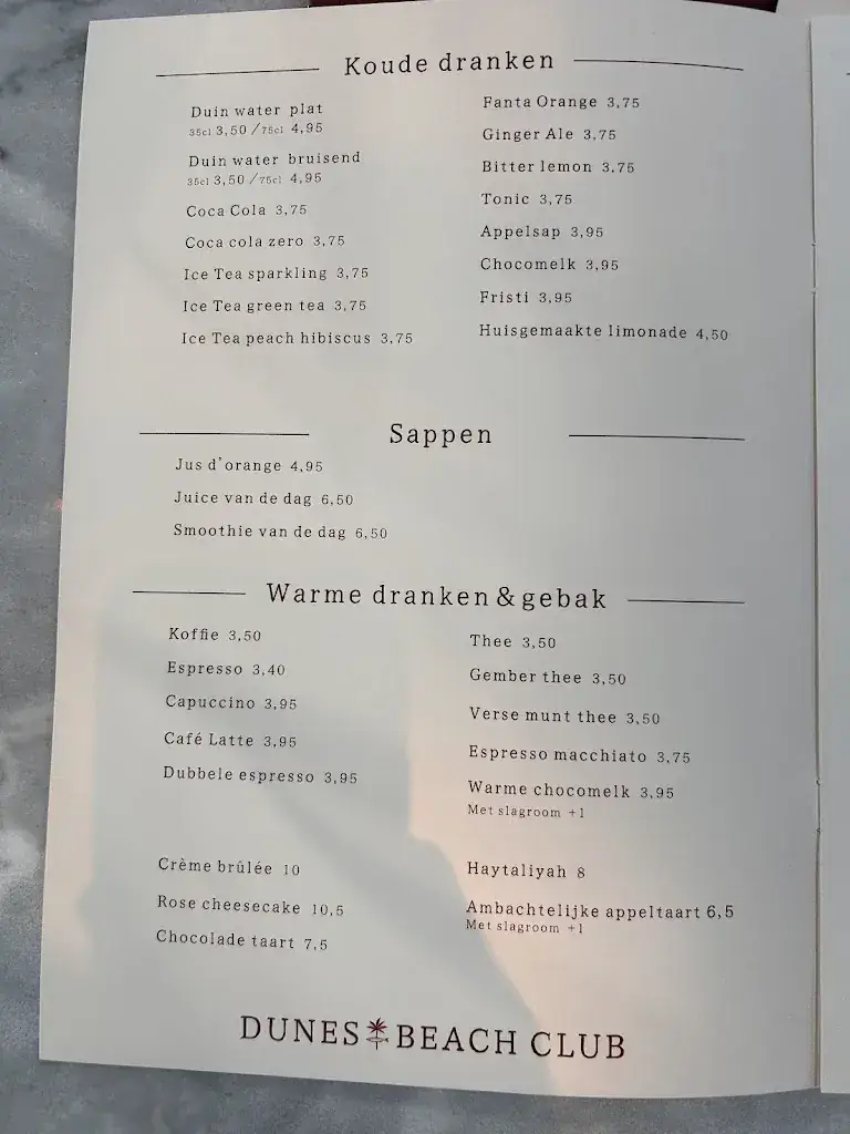 Menü_Dunes Kijkduin Beachclub_Haag_Bild_2