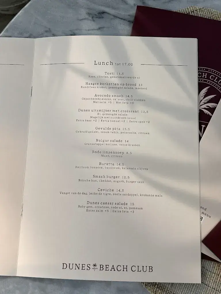 Menü_Dunes Kijkduin Beachclub_Haag_Bild_3