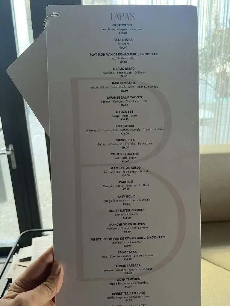 Menu_Blue Fusion Tapasbar_Haag_image_1