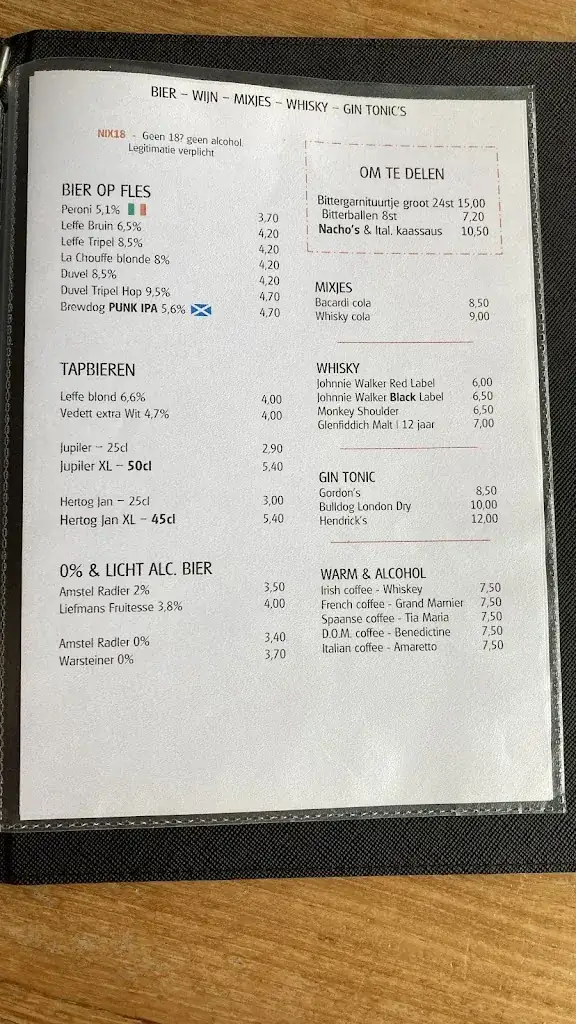 Menu_Eetcafé en terras `t Jachthuis_Maasland_image_1