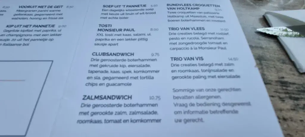 Menu_Monsieur Paul_Maassluis_image_2