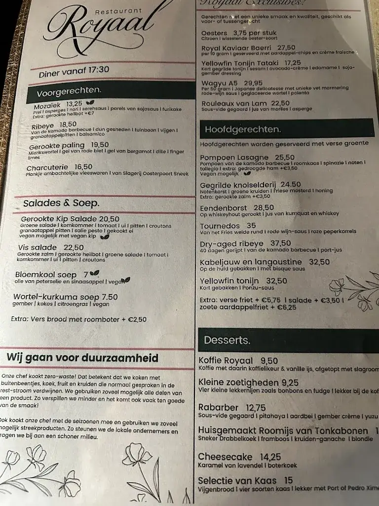 Menu_Restaurant Royaal_Sneek_immagine_1