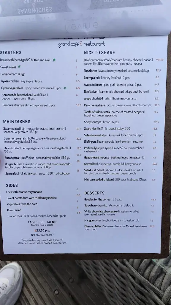 Menu_Kevin's grand café & restaurant_Maassluis_image_1