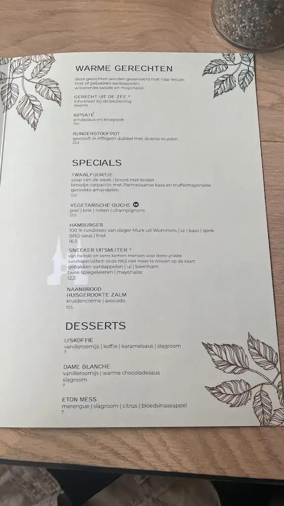 Menu_Restaurant Onder de Linden Sneek_Sneek_image_1