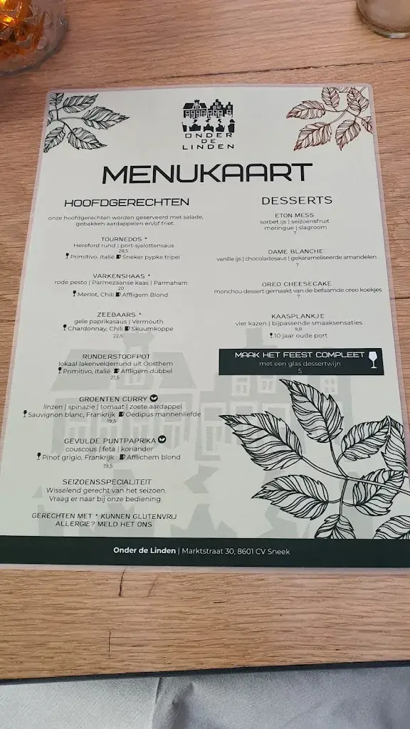 Menu_Restaurant Onder de Linden Sneek_Sneek_image_4
