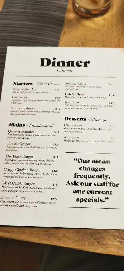 Menu_Murray's Irish Pub & Whiskey Bar_Spijkenisse_image_4