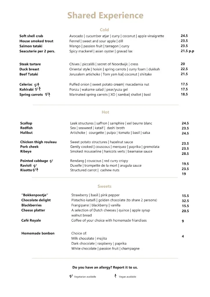 Menu_La Terrasse_Noordwijk_image_1