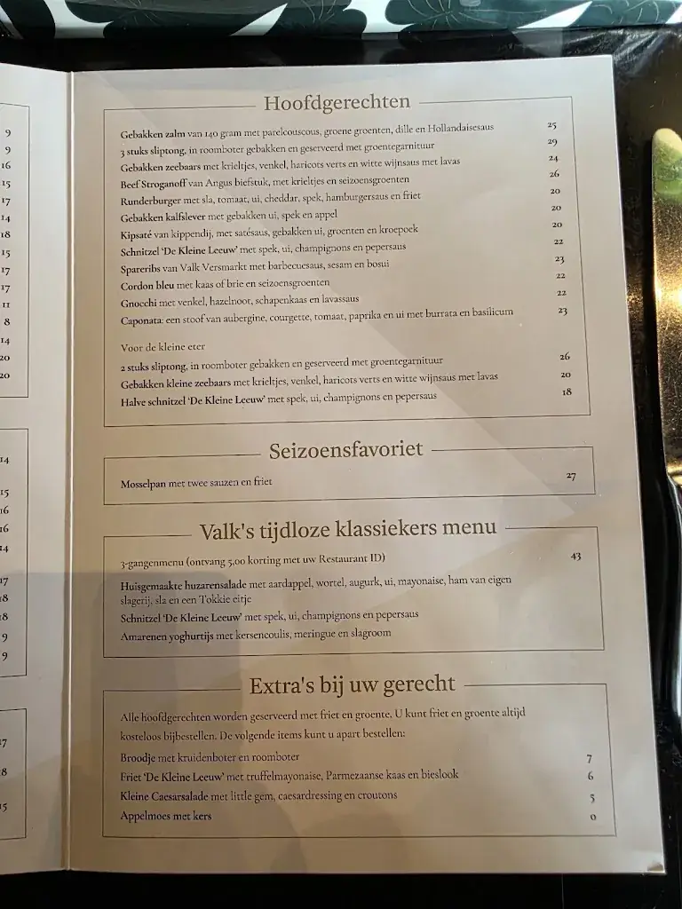 Menu_Restaurant De Kleine Leeuw_Voorschoten_image_1