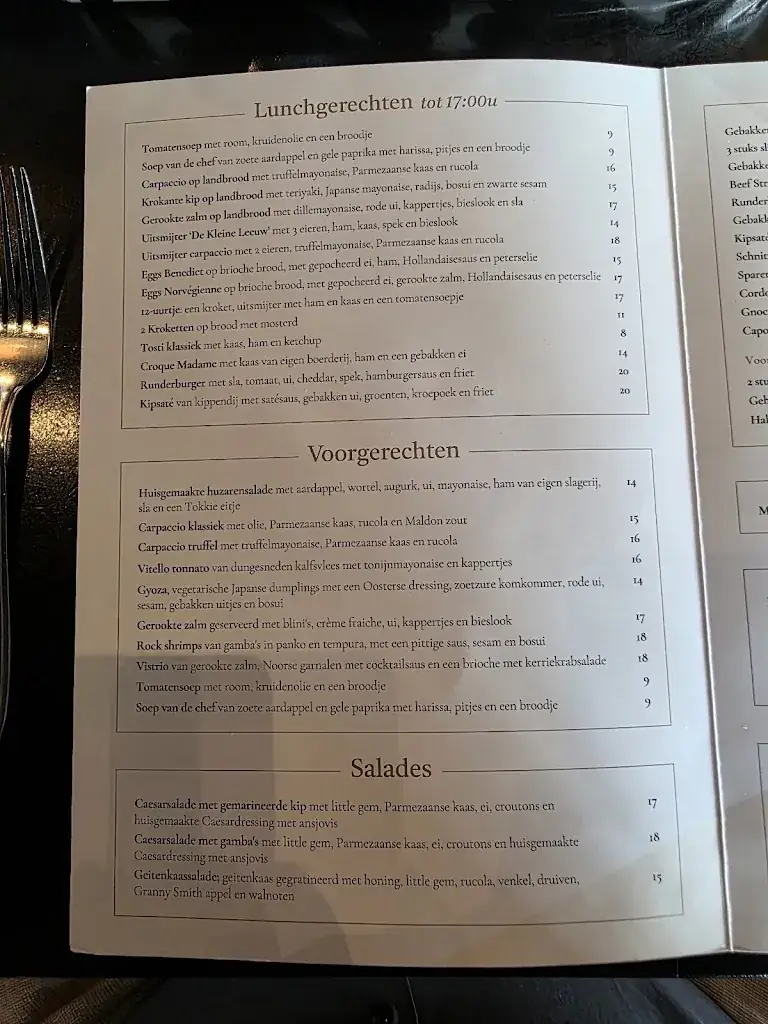 Menu_Restaurant De Kleine Leeuw_Voorschoten_image_3