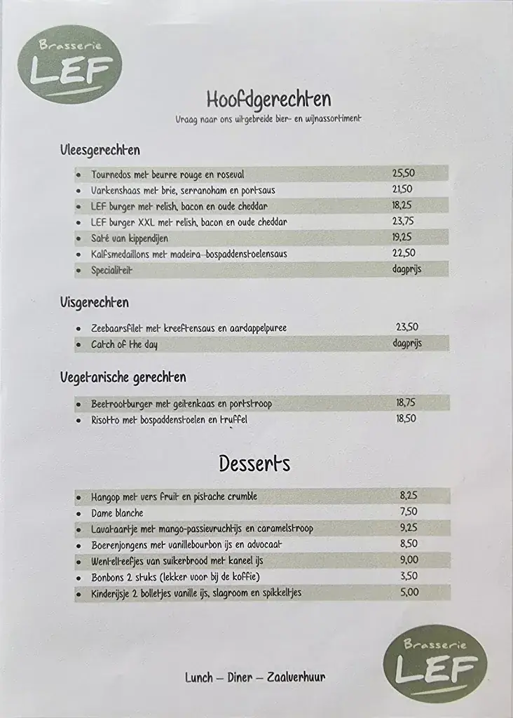 Menu_Brasserie LEF_Rotterdam_image_1