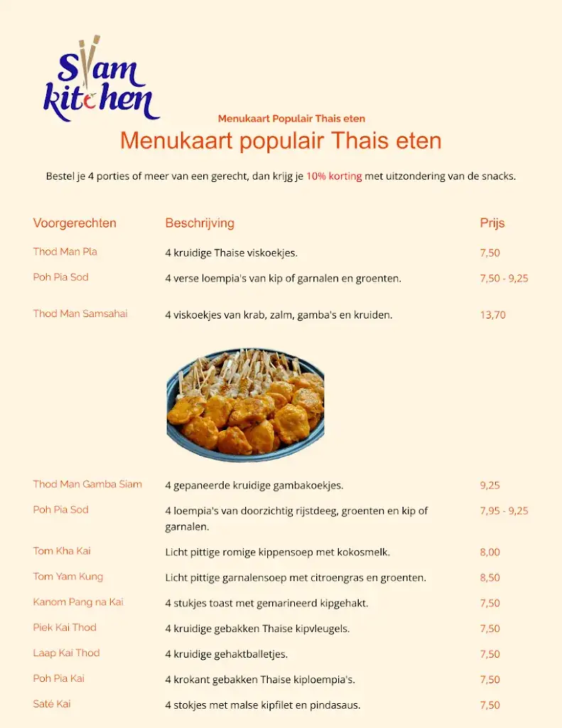 Menu_Siam Kitchen, Thais eten bestellen - Afhalen, Bezorgen en Catering_Rotterdam_imagen_2