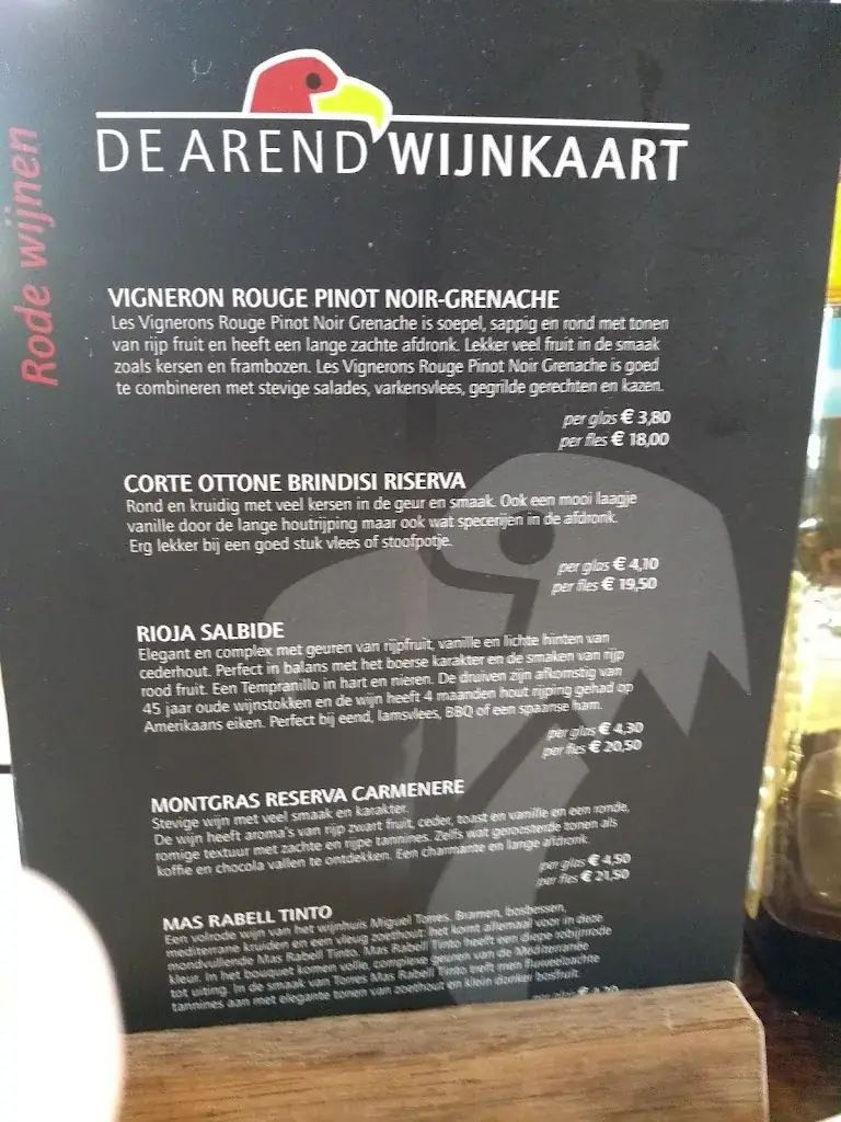 Menu_De Arend Restaurant_Rhoon_immagine_1