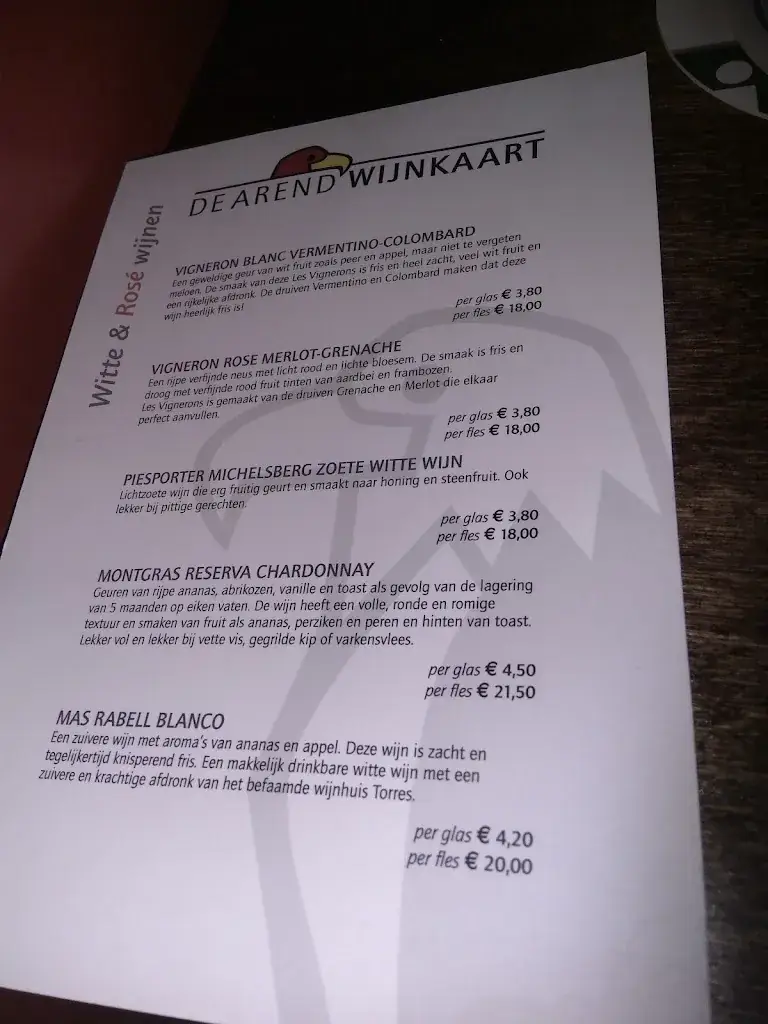 Menu_De Arend Restaurant_Rhoon_immagine_2