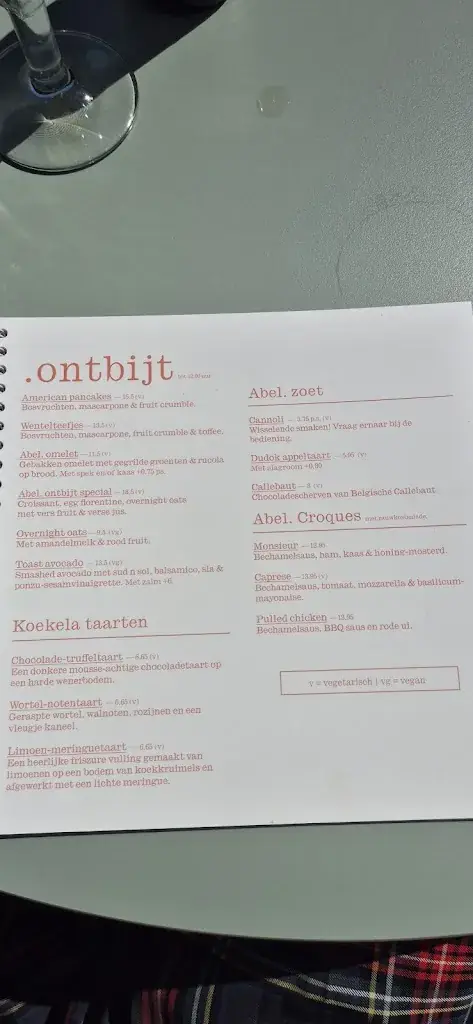 Menu_Abel. Grand café restaurant_Poortugaal_immagine_1