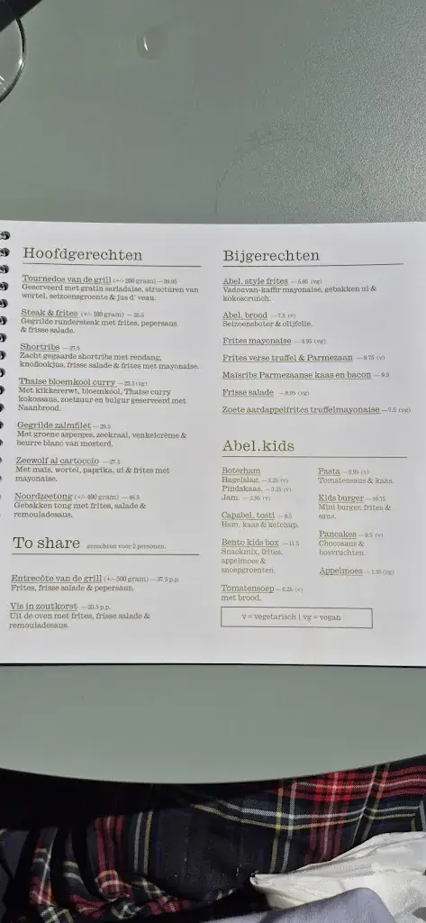 Menu_Abel. Grand café restaurant_Poortugaal_immagine_2