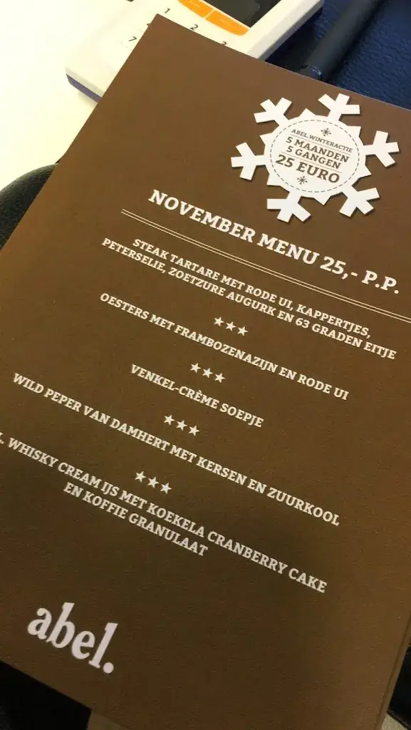 Menu_Abel. Grand café restaurant_Poortugaal_immagine_4