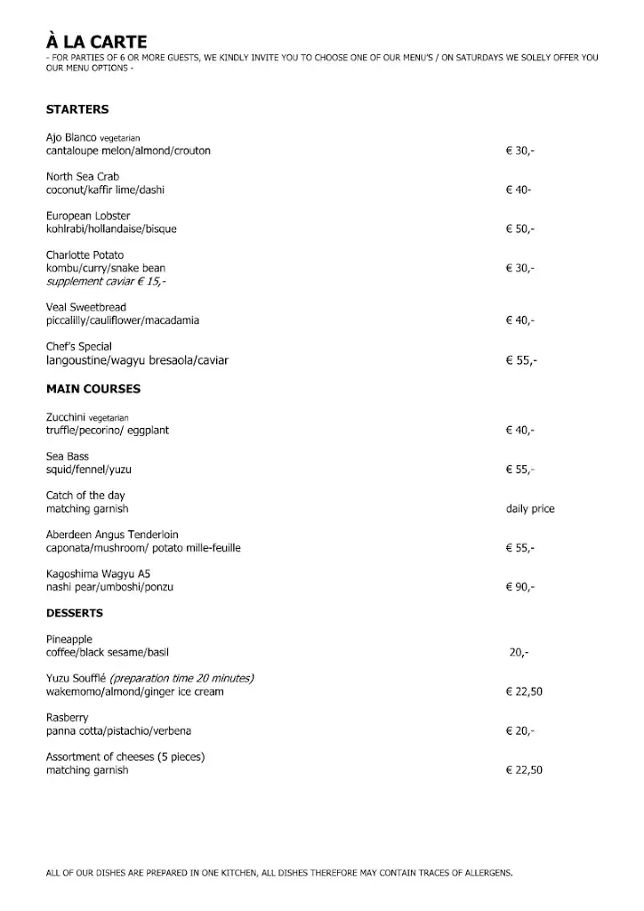 Menü_Restaurant Fitzgerald_Rotterdam_Bild_1