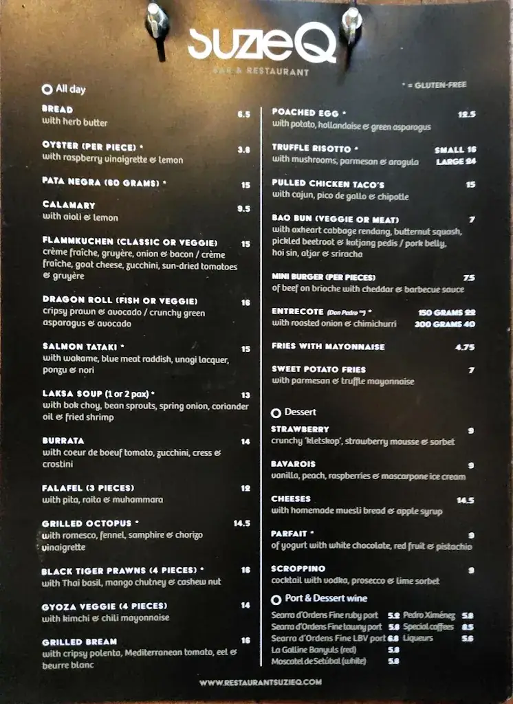 Menu_Bar & Restaurant Suzie Q_Haag_image_2